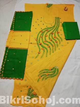 Handwork Embroidery Unstitched 3 Pieces